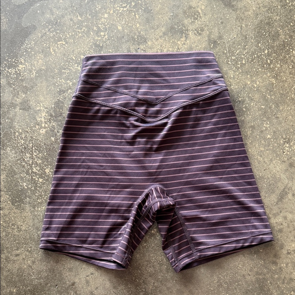 Vitality Espresso Striped Athletic Shorts for Women